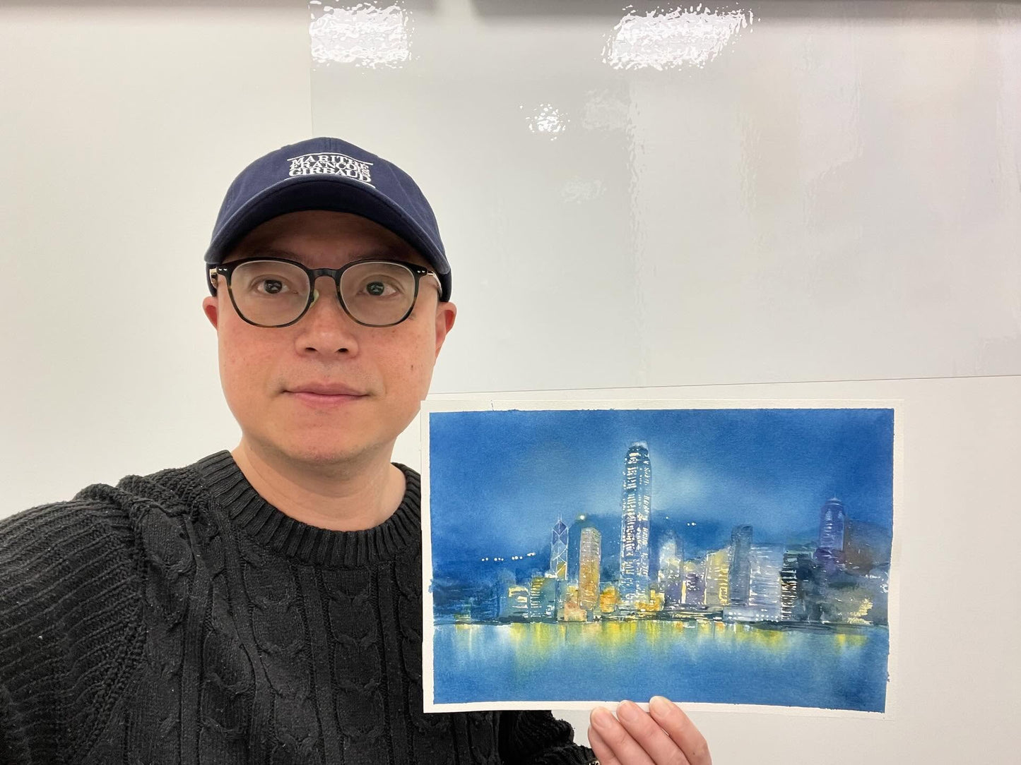 Hong Kong Night Glow (Watercolour - Print)