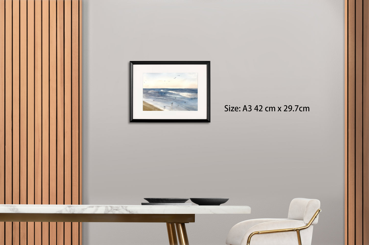 Seagulls by the Shore (Watercolor - Original)