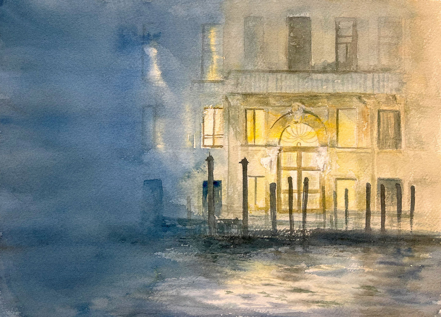 Venice at Night (Watercolor - Original)