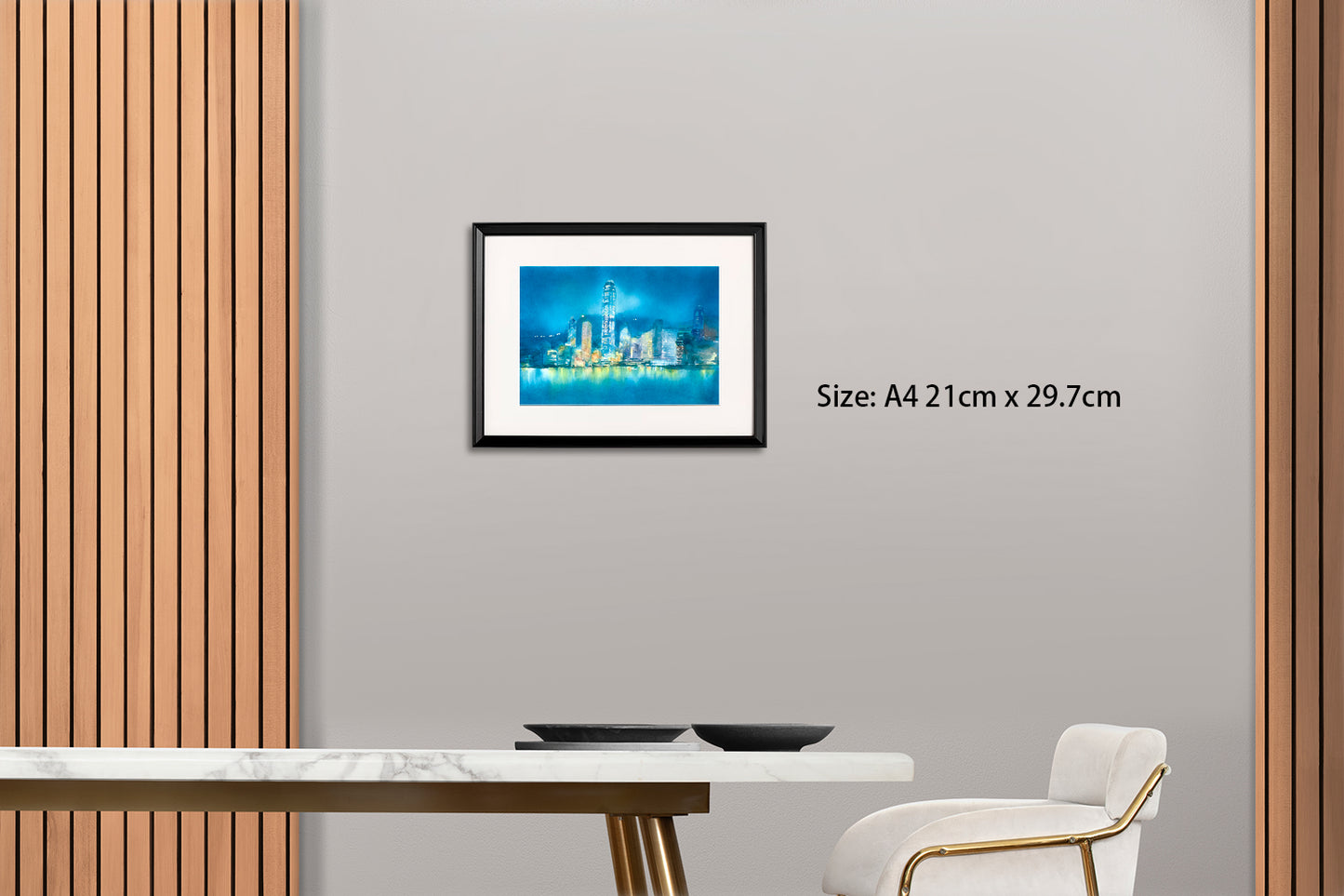 Hong Kong Night Glow (Watercolour - Print)