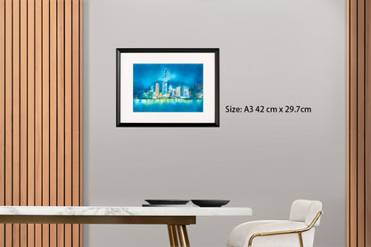 Hong Kong Night Glow (Watercolour - Print)